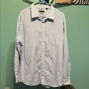 Van Heusen Blue and White Casual Button Down Shirt